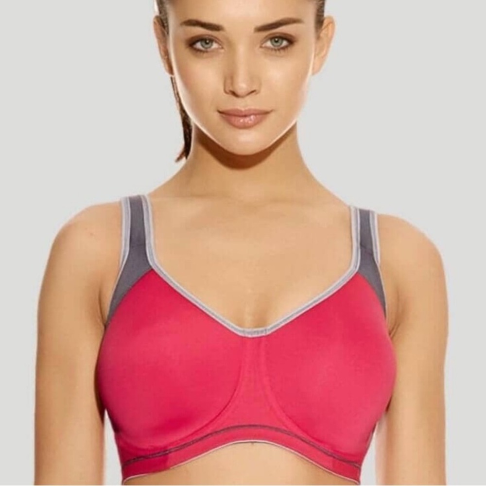 NWT Freya Sonic Active Underwire Molded Sports Bra Hot Crimson Color Size 40F